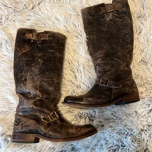 Vintage Frye Distressed Glazed Riding Boots